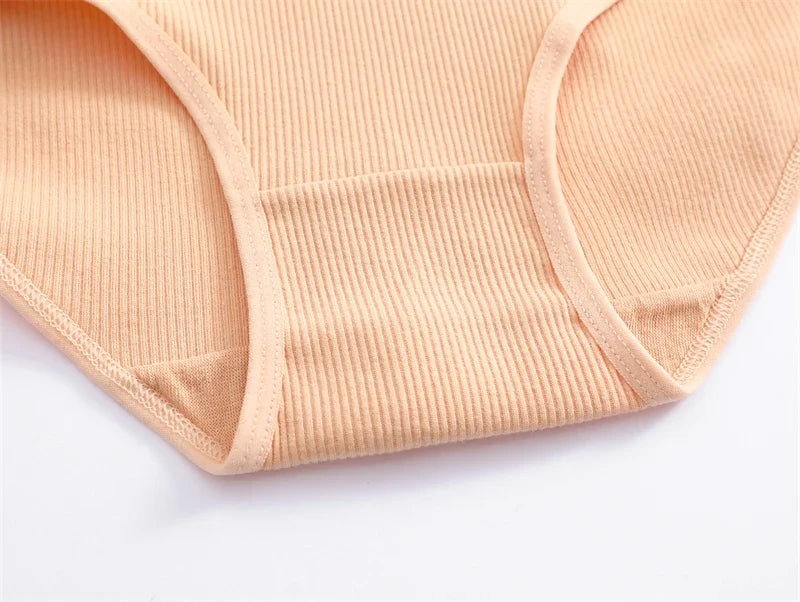 3Pcs Plus Size Cotton Underwear Sexy Striped Mid Waist Panties Breathable Stretch Belt Briefs Female Comfort Lingerie Shorts New