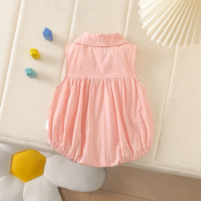 Sommer Säuglings Body Kleidung 3-24M Nette Schleife Kleinkind Neugeborene Artikel Baby Dünne Lose Ärmel Ein Stück.