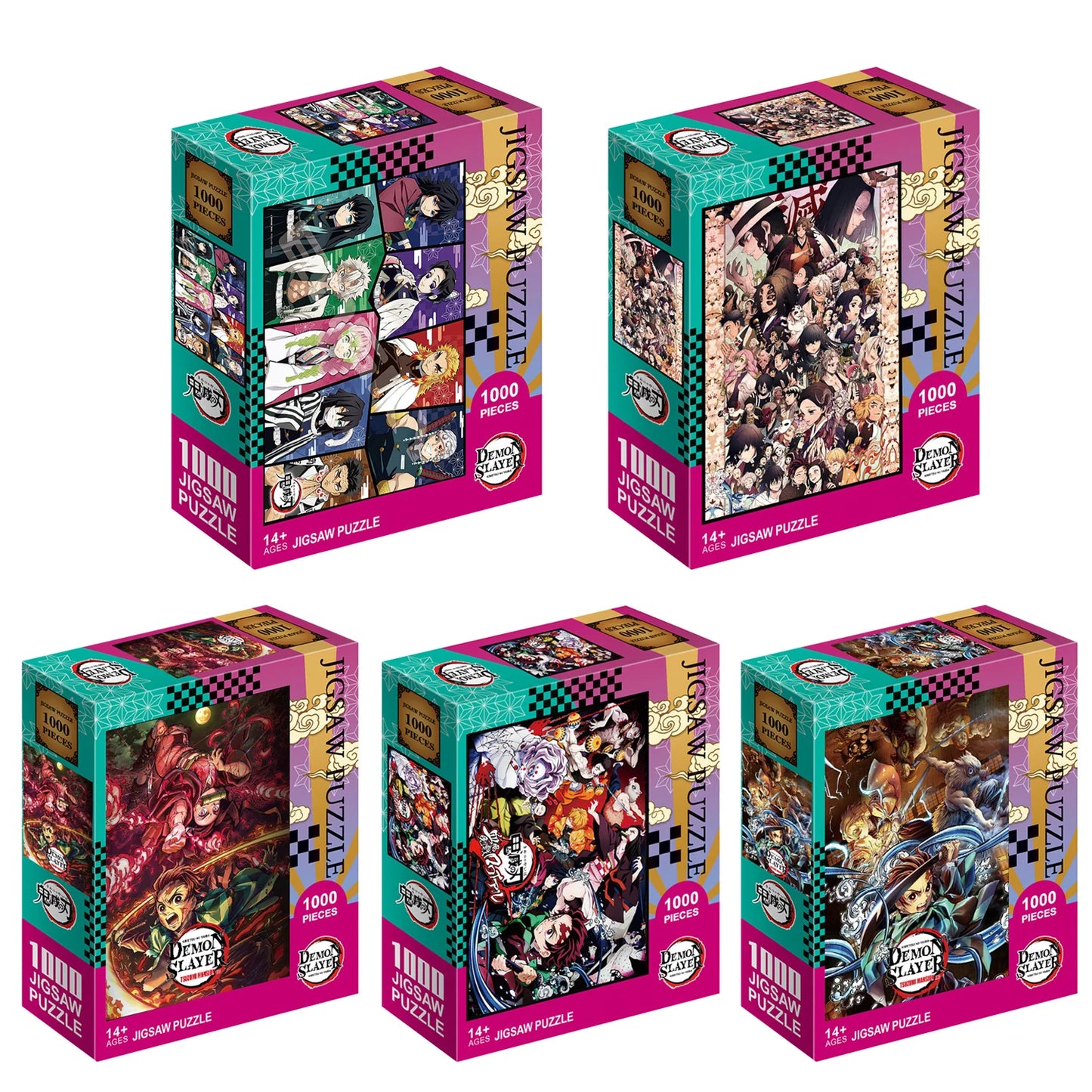 Demon Slayer Jigsaw Puzzle Anime Educational Toy 1000pcs Puzzles Exquisite for Kids Boy Adult Gift Leisure Game Home Decoration.