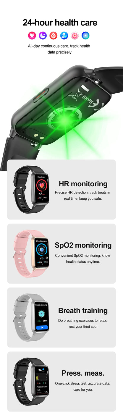 2025 New Grade Nursing Smart Watch AMOLED Blood Oxygen ECG + PPG Blood Pressure Body Temperature Bluetooth Health Smartwatch.