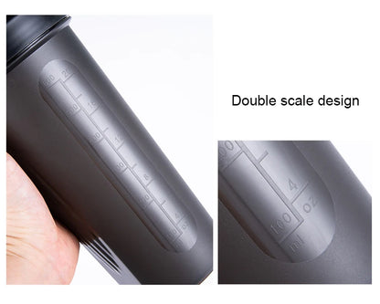 600ml Portable Protein Powder Shaker Bottle Leak Proof Water Bottle for Gym Fitness Training Sport Shaker Mixing Cup with Scale.