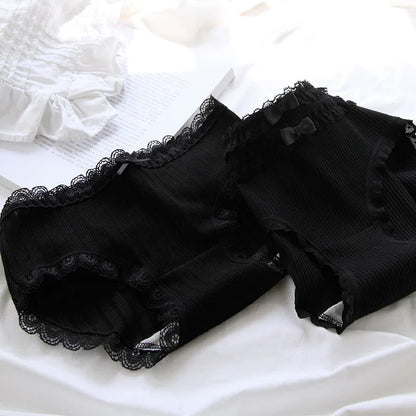 Cotton Women's Sexy Panties Black Underwear Girls Briefs For Ladies Shorts Soft Breathable Lingerie Intimates Underpant 5Pcs/Set.