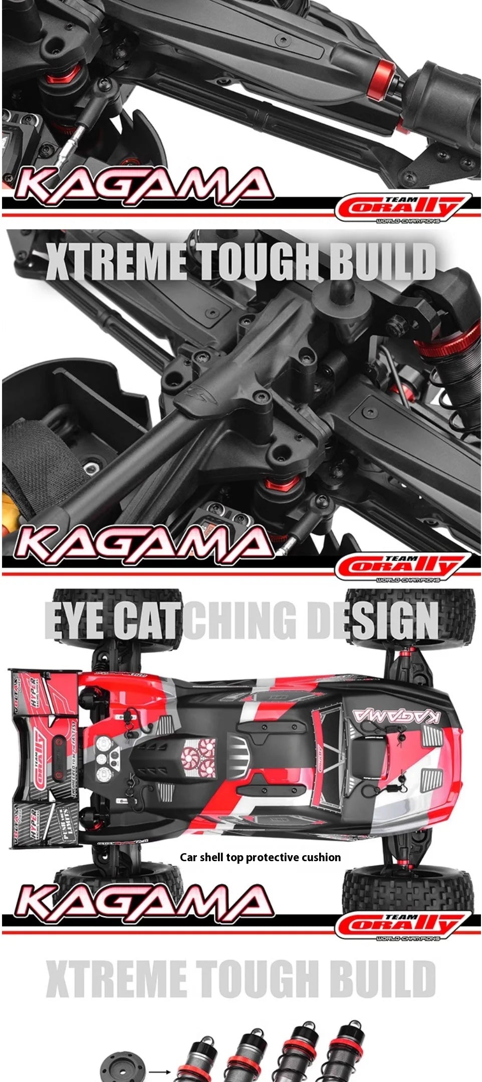 Team Corally Kagama 6s 1/8 4WD RC Cars Remote Control Electric Simulation Racing Card Climbing Off Road Vehicle Model Toy Gift.