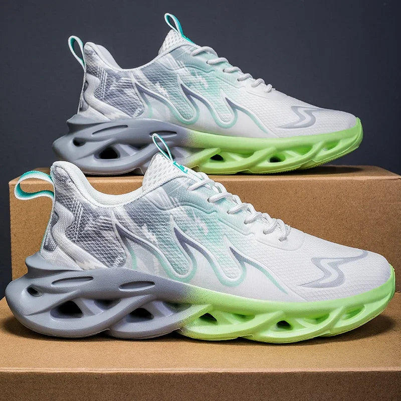 Men Running Shoes Mesh Breathable Flat Cushioning Soft Comfortable Sneakers Outdoor Gym Trendy Casual Jogging Shoes for Men.