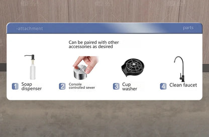 Stainless Steel Kitchen Sink Gray Household Large Single Slot Wash Vegetables and Dish Basin Multifunctional Dish Basin Sink