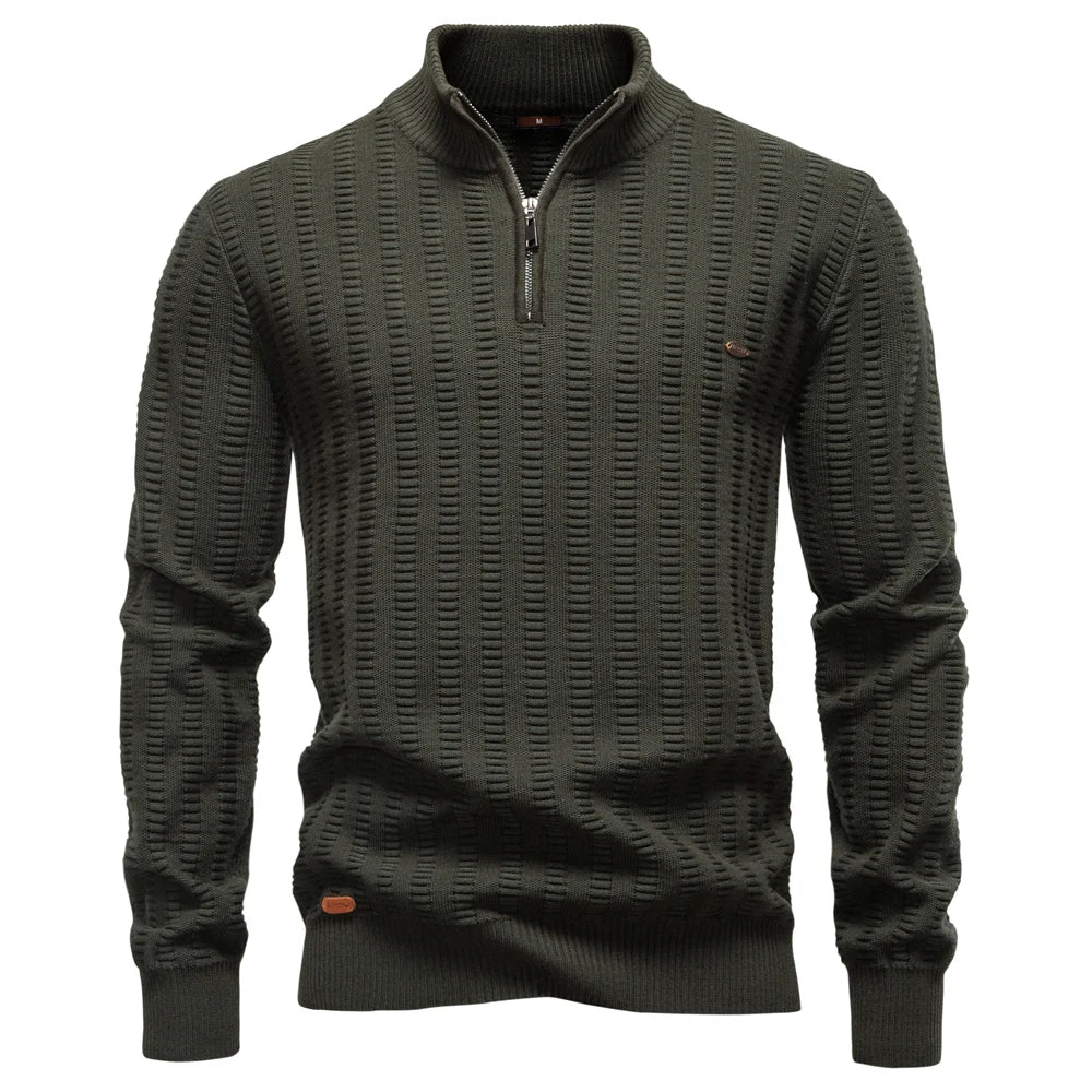 AIOPESON Luxury Striped Pullover Men Old Money Style Cotton Knitwear Thick Warm Crew Neck Winter Social Sweater Male.