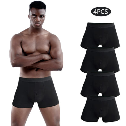 4 stücke schwarz Herren Unterwäsche Männer boxershorts Baumwolle Unterwäsche für mann Boxer Sexy Männliche Unterhose Schlüpfer der Männer marke