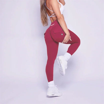 Women Bum Leggings 2025 Women High Waist Tights Pants Peach Hips with Pockets Women Workout Gym Leggings Yoga Pants.