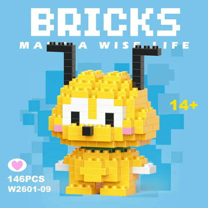 Disney 108 Style Stitch LinaBell Hello Kitty Building Blocks Princess Cartoon Figrues Bricks Children's Assembly Toys Model Gift