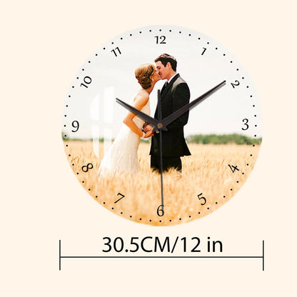 [maßgeschneidert] Drucken Sie Ihre Fotos auf der Uhr, Wandkunstuhr, Quarzuhr, stille Uhr, ideengeschenk 12/14 Zoll