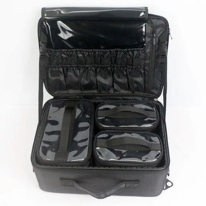 GLADCASE Makeup Case Large Waterproof Makeup Toolbox Professional With Brush Holder Beauty Cosmetic Suitcase Make Up Organizer.