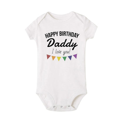 Alles Gute zum Geburtstag Papa Baby Body Vater Party Jungen Mädchen Outfit Strampler Säugling Sommer Kleinkind Kurzarm Kleidung Ropa Geschenke