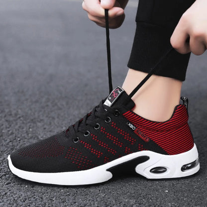 2025 New Men Sneakers Breathable Lace-Up Running Shoes Men Outdoor Walking Shoe Mesh Flying Woven Anti Slip Sports Shoes for Men.