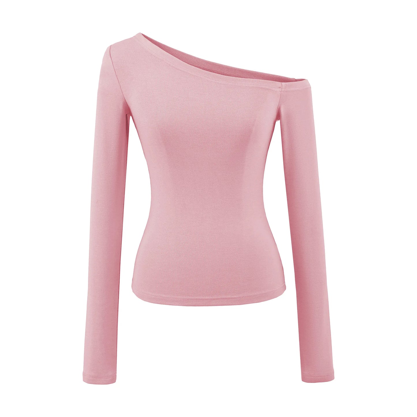 Women One Shoulder Long Sleeve Top Tee Tshirt