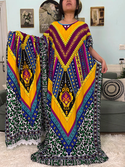 Muslim 2025 New Fashion Sets Abayas For Women Cotton Printed Loose Fit Femme Robe Afircan Islam Dress With 160x80cm Shawl Scarf