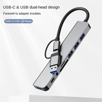 USB 3.0 Type C Adapter Docking Ststion USB 2.0 Port TF SD Card Reader Audio Output Multi-hub Splitter  for Macbook Pro Computer.