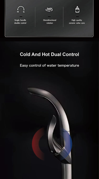 Luxury brass gold touch switch kitchen faucet pull-out design 1 hole single handle hot and cold water sink 2 function Mixer