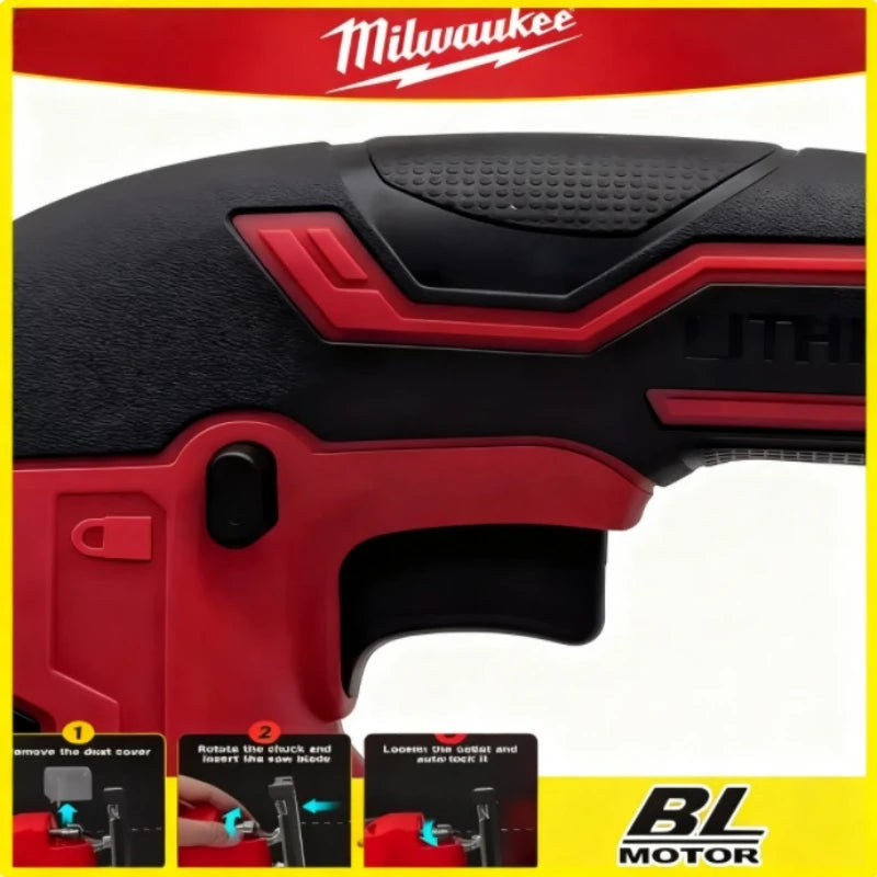 Milwaukee 3000 U/min bürstenlose Kurvensäge, kabellose elektrische Stichsäge, tragbares, multifunktionales, verstellbares Elektrowerkzeug für die Holzbearbeitung