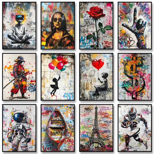 Graffiti Art Poster Abstract Colorful Canvas Painting Surreal Print Wall Art Picture for Living Room Cuadros Home Decoration.