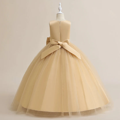 Kinder Party Kleid für Mädchen Hochzeit Brautjungfer Geburtstags kleider Kinder Spitze Stickerei Blumen mädchen Prinzessin Kleider Ballkleid.