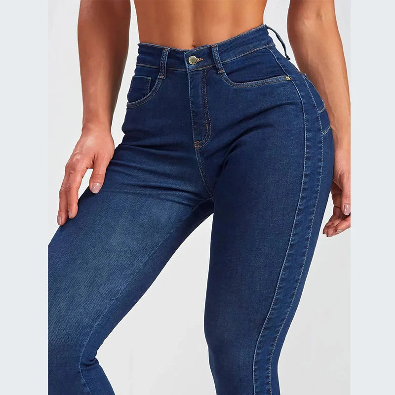 Slim High-waist Jeans Women's Sexy Skinny Pencil Pants Washed Denim Long Trousers 2025 Autumn New Ladies Zipper Streetwear.