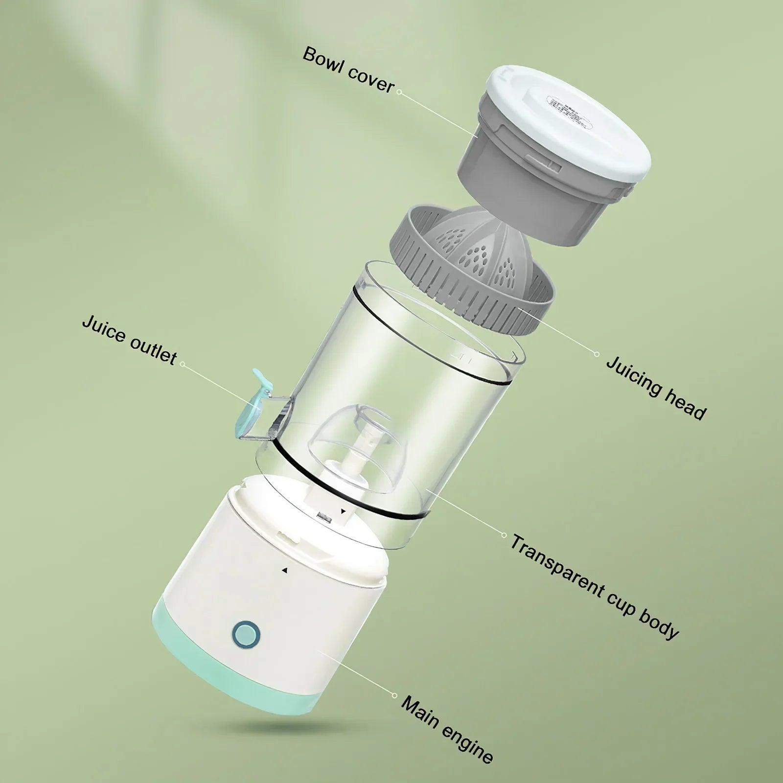 Portable USB Rechargeable Orange Juice Juicer Multifunctional Household Juice Maker Machine Cordless Mini Electric Cup Juicer.