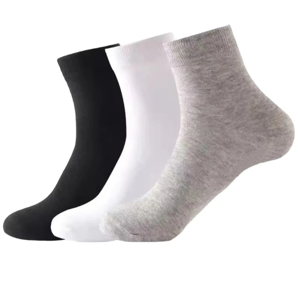 10 Pairs New Arrivals Men's Cotton Socks New Styles Black Business Men Socks Soft Breathable Autumn Spring for Male White.