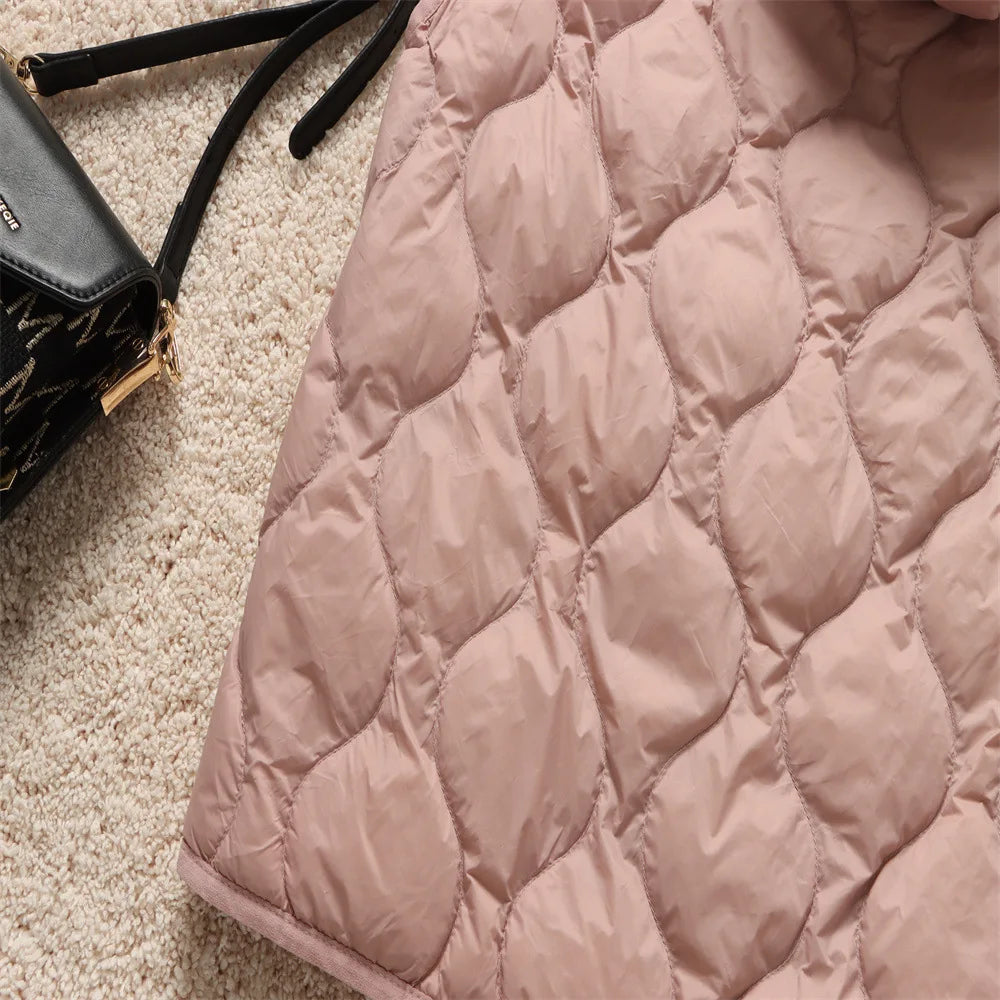 2024 neue Ankünfte Frauen Mode Ultraleicht Dünne Mit Kapuze Unten Jacken Frühling Winter Weiblichen Koreanischen Slim Fit Ärmellose Puffer Mantel.