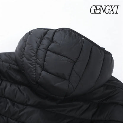 New Winter Fleece-Lined Thickened Cotton Coat Business-Casual Windproof Warm Lightweight Fashionable Hooded Jacket Sports Jacket.