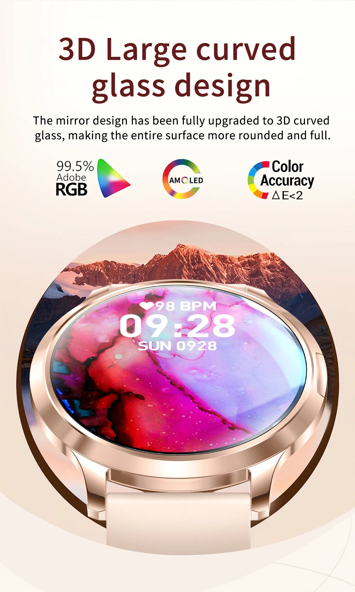 New Women Smart Watch 1.32"Ultra-thin AMOLED HD Screen Sport Fitness Bracelet Custom Watch Face Bluetooth Call Luxury Smartwatch.