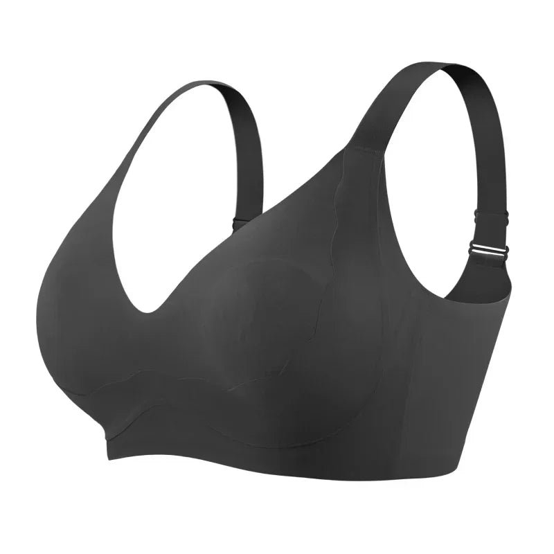 SUJIIN Wireless Plus Size Bras Women Anti-sagging Comfortable Breathable Soft Support Bralettes Big Breasts Push Up Bra MX219A