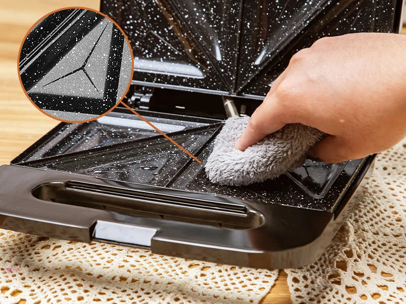 Aigostar - Toaster for 2 Sandwiches, Toaster Plate with Non-Stick Ceramic Coating, Automatic Temperature Control 180-200°C, Indi.