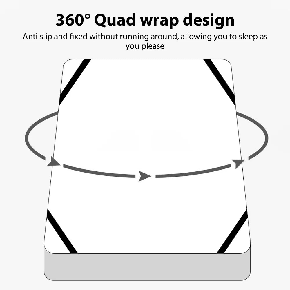Fitted Sheet with Elastic Bands Non Slip Mattress Covers Waterproof for Single Double King Queen Bed,90/100/140/160/180/200cm.