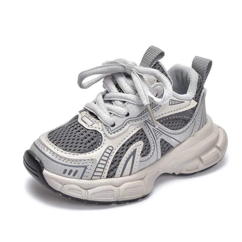 Boys Girls Running Shoes Thick Soft Sole Children Sneakers Mesh Breathable 2025 New Fashion Kids Sports Shoes for Students Trend