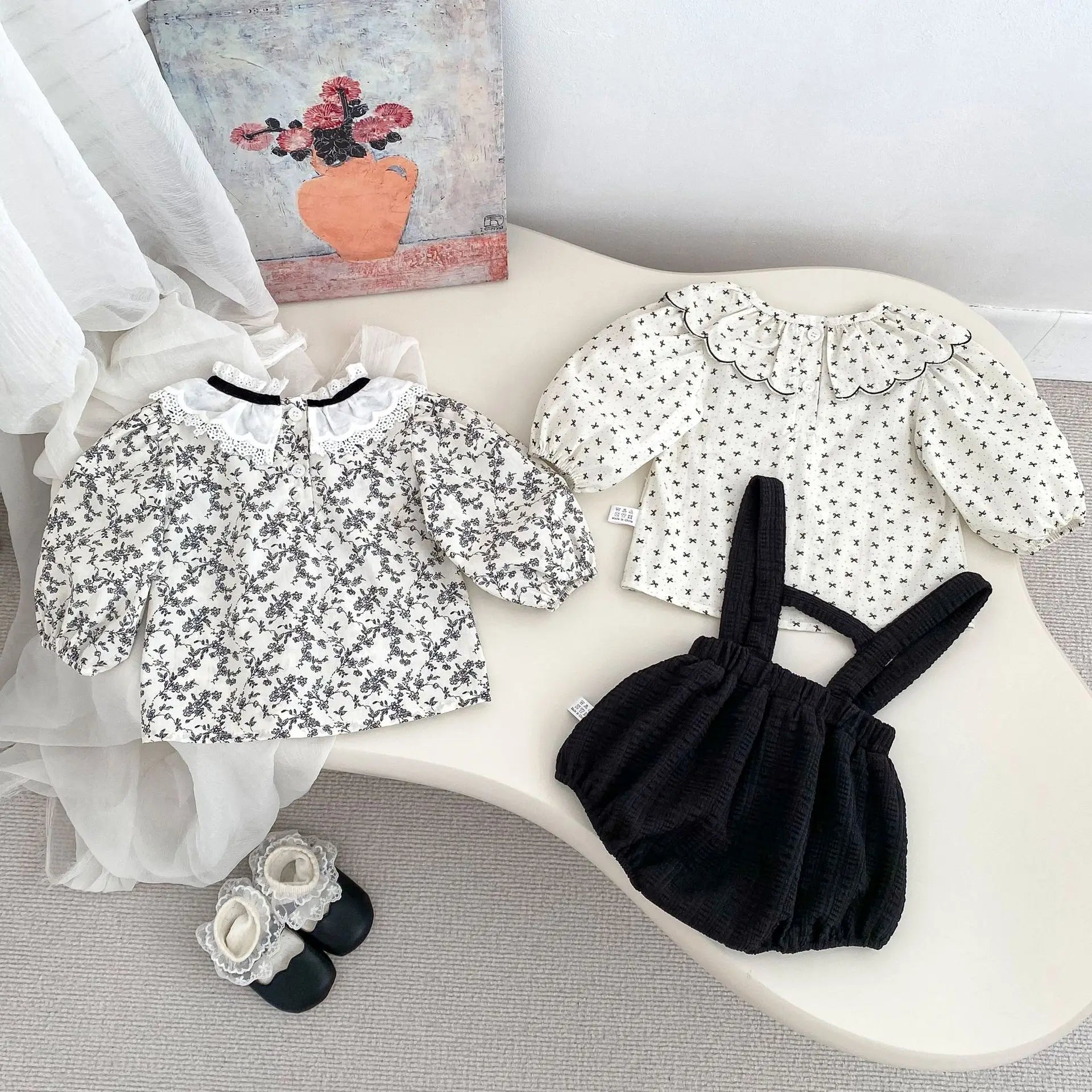 MILANCEL Baby-Frühlingskleidung, 0–3 Jahre, Kleinkinder, Mädchen, Träger, Body, Kleinkind, Hosenträger, einteilige Shorts, optionales Hemd.