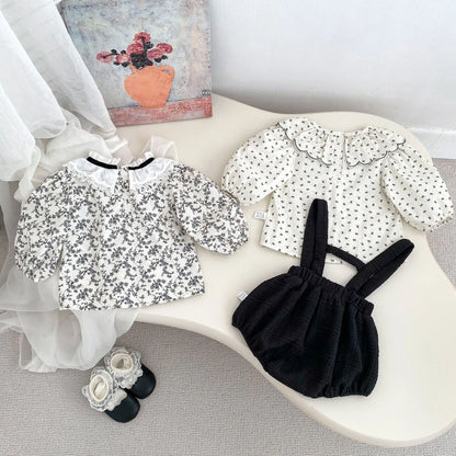 MILANCEL Baby-Frühlingskleidung, 0–3 Jahre, Kleinkinder, Mädchen, Träger, Body, Kleinkind, Hosenträger, einteilige Shorts, optionales Hemd.