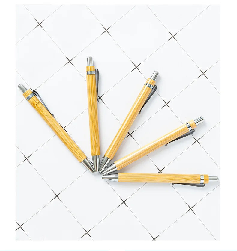 30 Stück Kugelschreiber aus Bambusholz, 1,0 mm Spitze, für Büro, Schule, Schreibwaren, Business, Unterschrift, Kugelschreiber, Bambusstift.