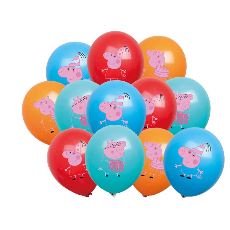 Cartoon Peppaed Schweine Geburtstag Party Dekoration George Seite Pappteller Einweg Geschirr Ballon Für Kind Event Liefert.