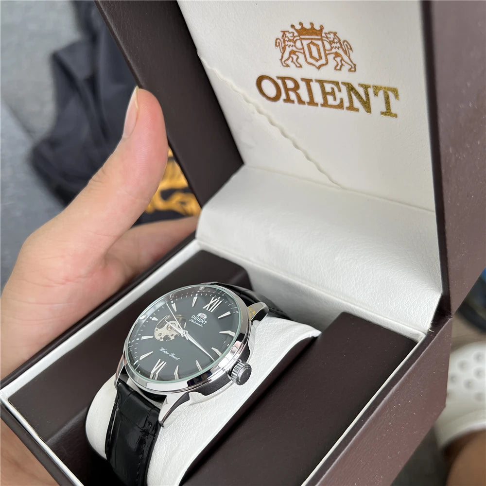Orient Double Lion Classic Watch Series Refurbished Second Hand Automatic Mechanical Skin Watch Hollow Men's Watch RA-AG002.