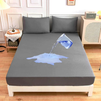 Kuup Safe Waterproof Mattress Protector Soft Comfortable Breathable Solid Color Fitted Bedding Cover No Pillowcases Included.