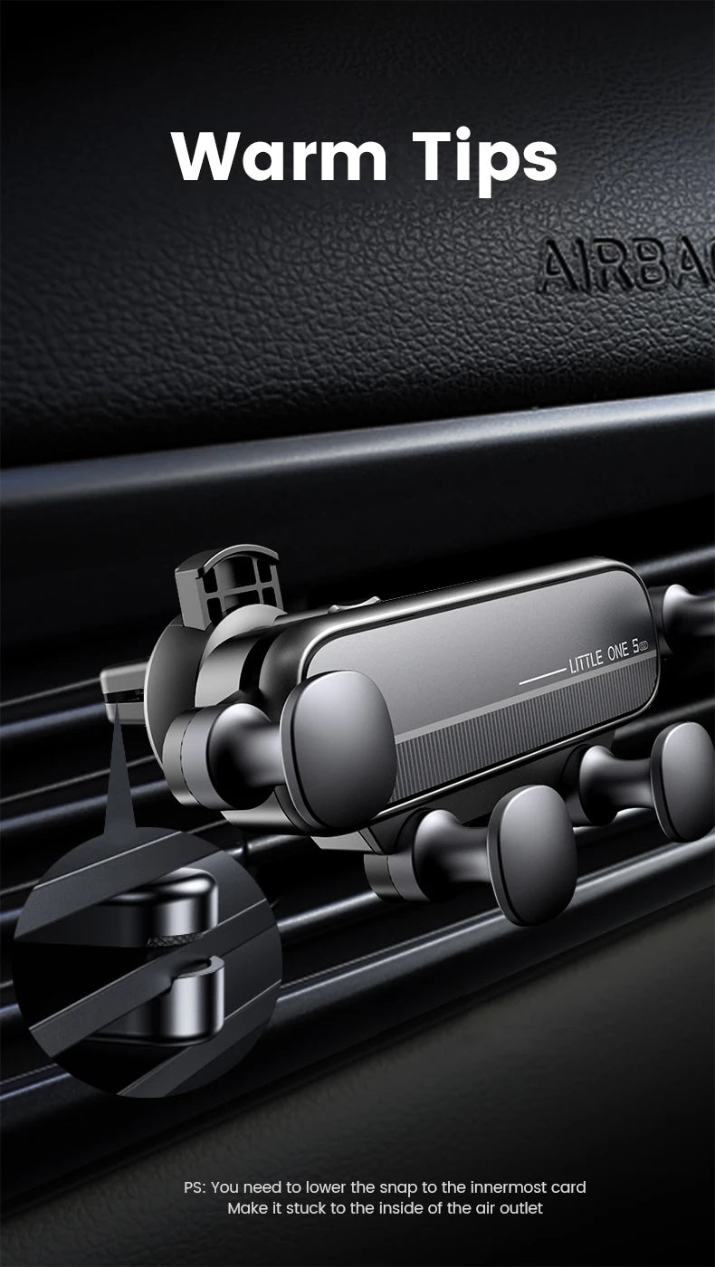 Gravity Car Phone Holder Air Vent Mount Cell Phone Holder in Car Mobile Support For iPhone 13 12 Xiaomi Universal GPS Stand