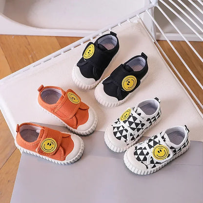 Fashion Children Shoe Versatile Canva Shoe 2025spring Autumn New Boy Shoe Flat Casual Shoes Simple Girl Shoes Comfort Baby Shoes.