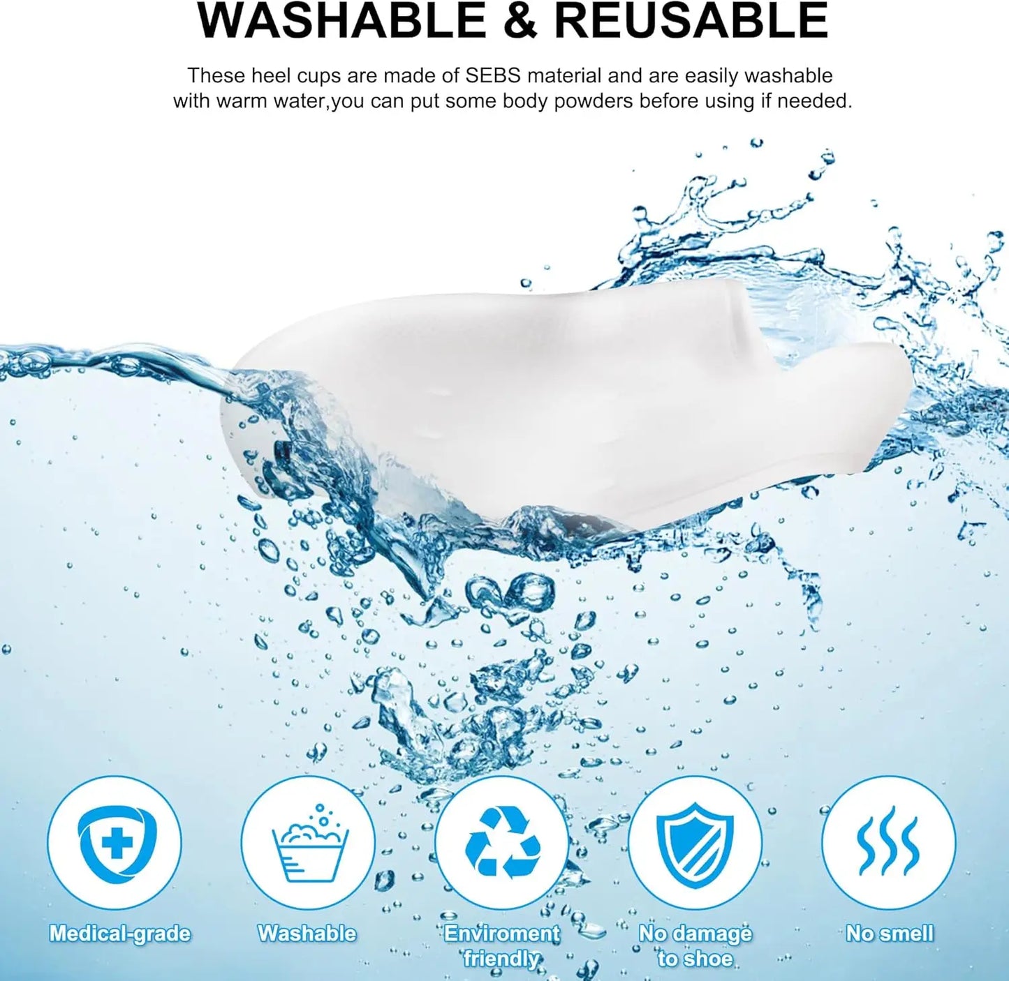 Gel Heel Protector for Heel Pain Relief Plantar Fasciitis Dry Cracked Bone Spur Heels Cushion Pads Moisturizing Foot Sleeves.