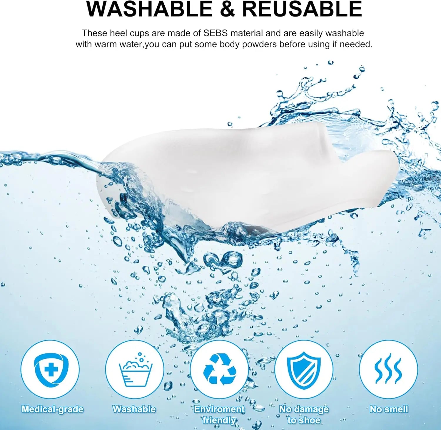 Gel Heel Protector for Heel Pain Relief Plantar Fasciitis Dry Cracked Bone Spur Heels Cushion Pads Moisturizing Foot Sleeves.