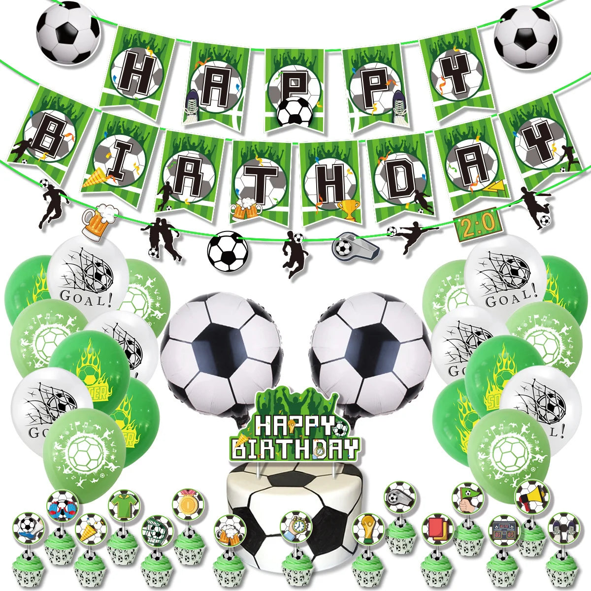 Fußball Geburtstag Dekoration Party Supplies Geschirr Luftballons Set Süßigkeiten Geschenkboxen Fußball Geburtstagsgeschenke Kinder Geburtstagsgeschenke