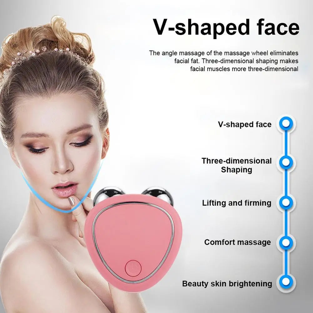 EMS Face Lift Massager Machine Roller Microcurrent Facial Device Beauty Instrument Rejuvenation Tighten Skin Face Sculpting Tool.