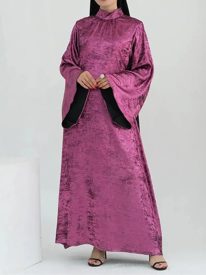 Ramadan Satin Shimmer Abaya Damen Dubai Luxury Islam Muslim Kaftan Dresses Kebaya Abayas For Women Robe Musulmane Femme Vestidos