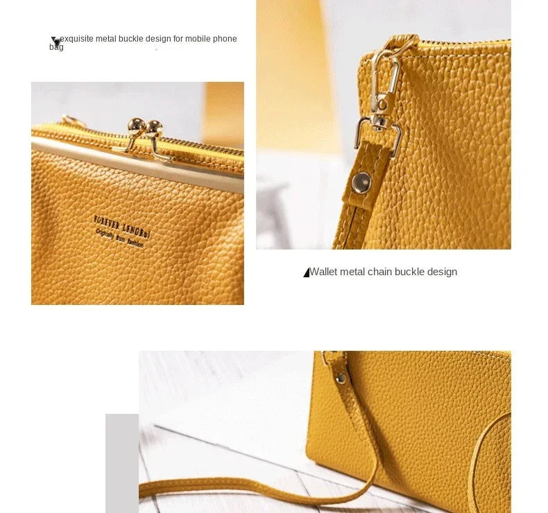 Women's Crossbody Bag Simple and Versatile Coin Purse Large-capacity Long Zipper Mobile Phone Bag Creative Single-shoulder Bag.