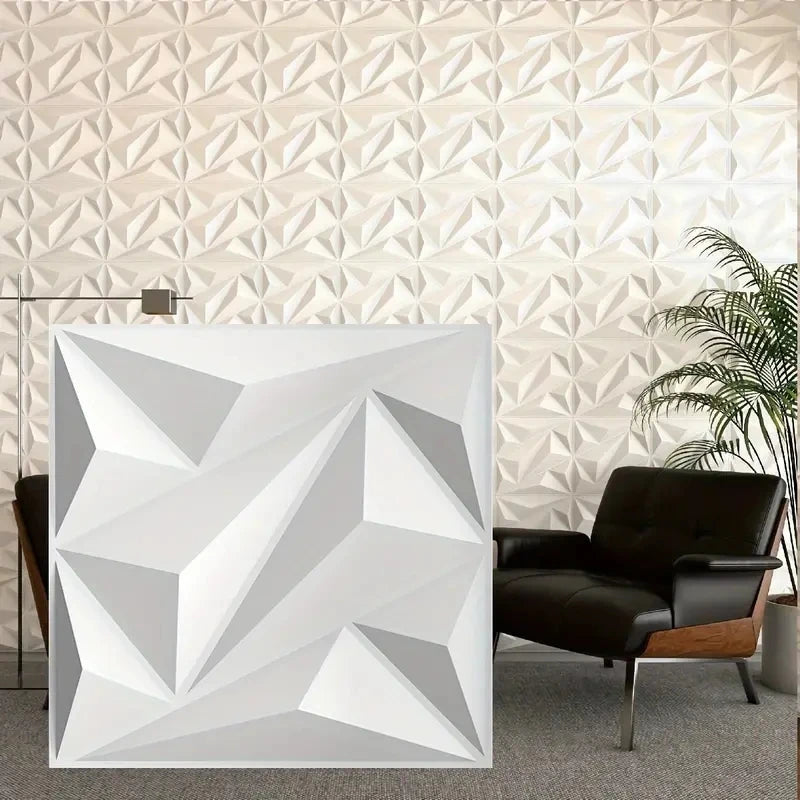 12/20/30pcs 3D pvc wall panels for indoor wall decoration, for living room hall bedroom hotel office,including tape