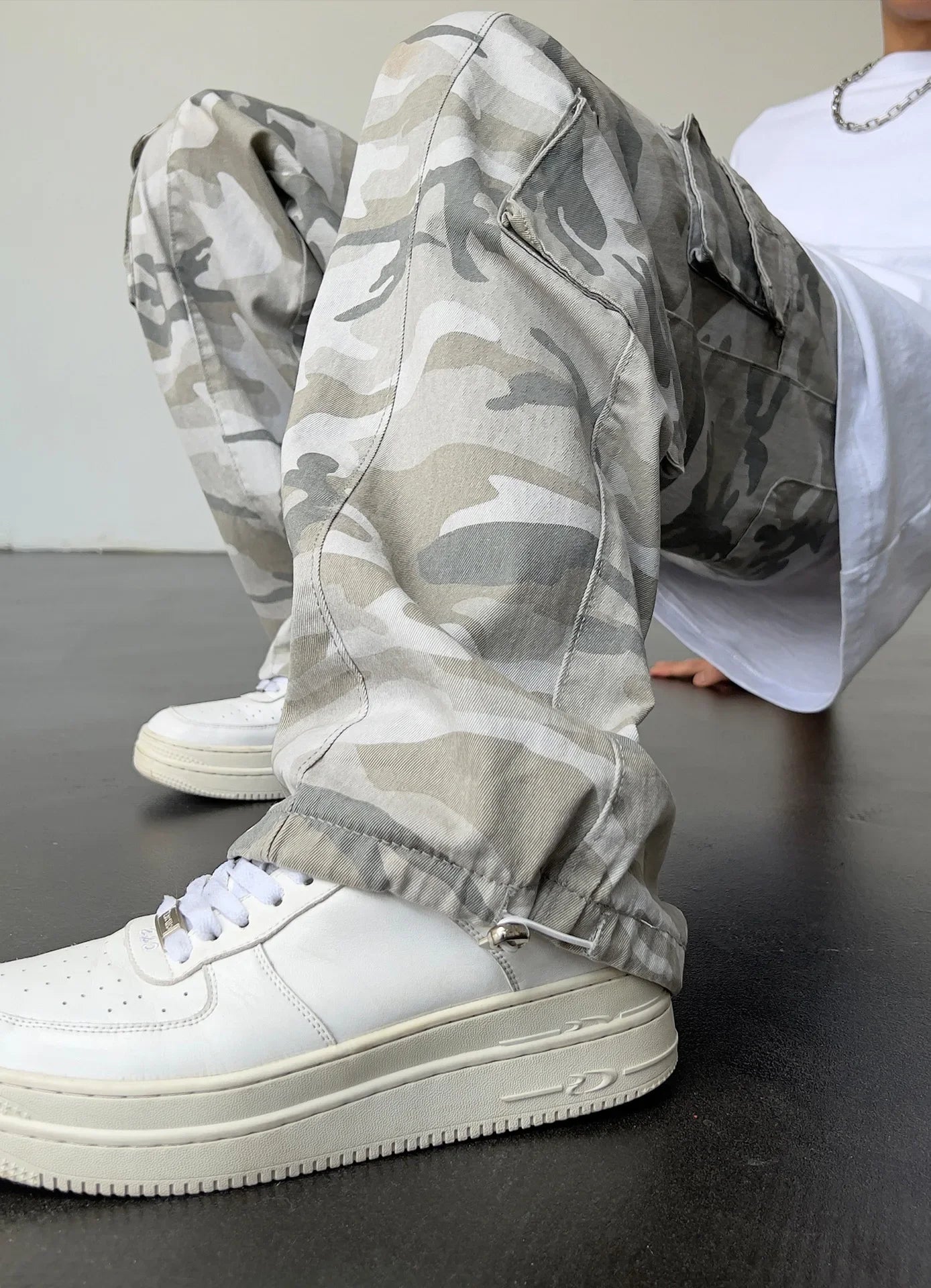 Vintage Amerikanischen Stil Camouflage Hosen männer Lose Gerade Bein Cargo Hosen Casual Hosen Hip Hop Streetwear Waschen.